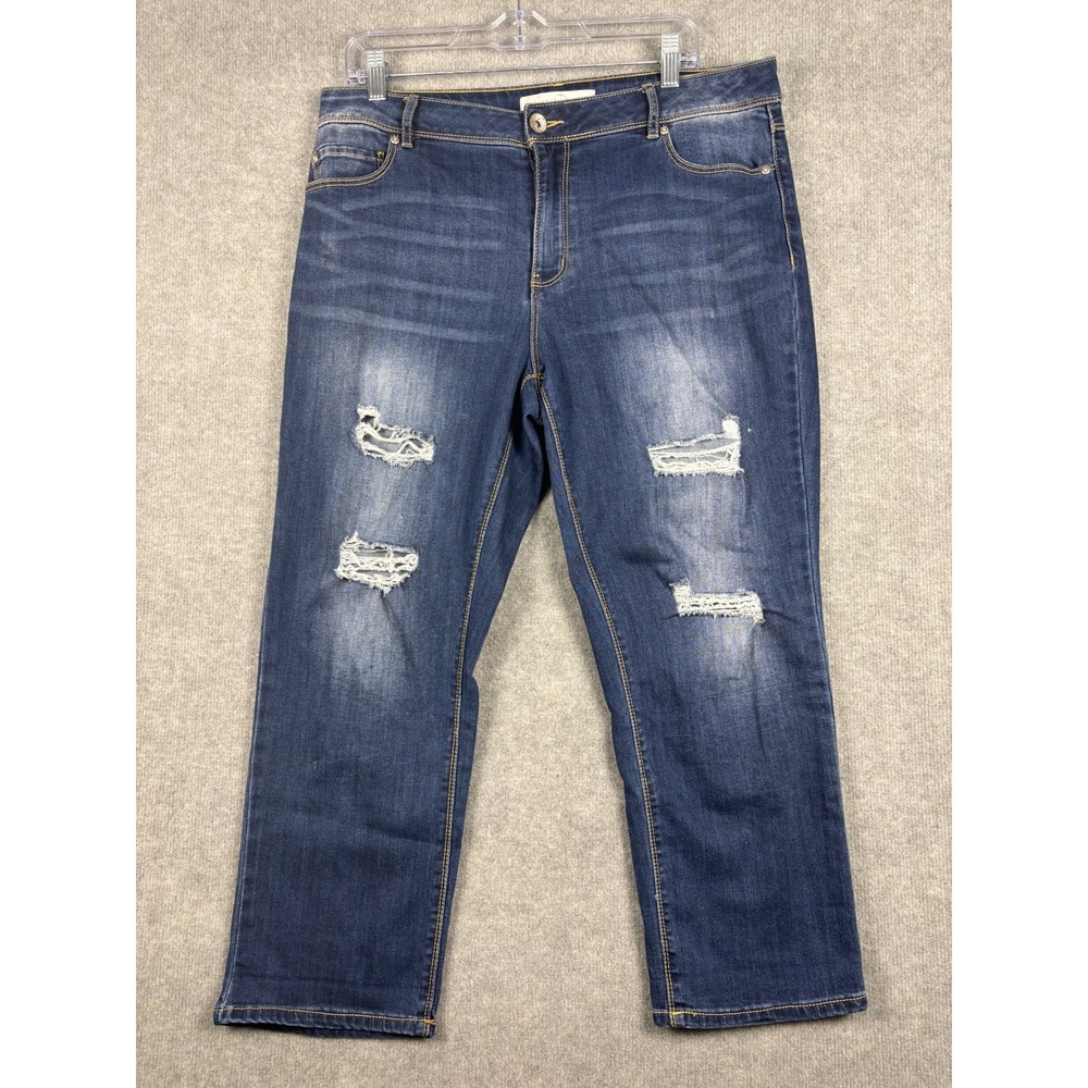 C. Est. 1946 Denim Contemporary Distressed‎ Straight Leg Jeans 14 (36x25)